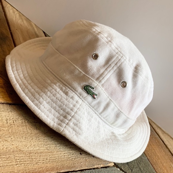 Vintage Lacoste White Bucket Hat 